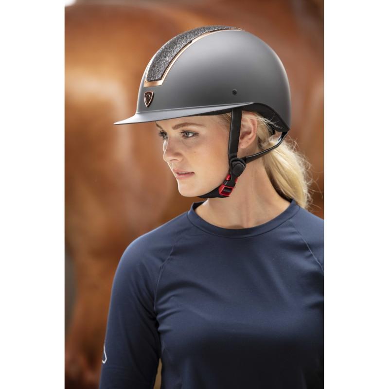 EQUITHÈME - Casque équitation en ABS avec visière large  GLINT MAT