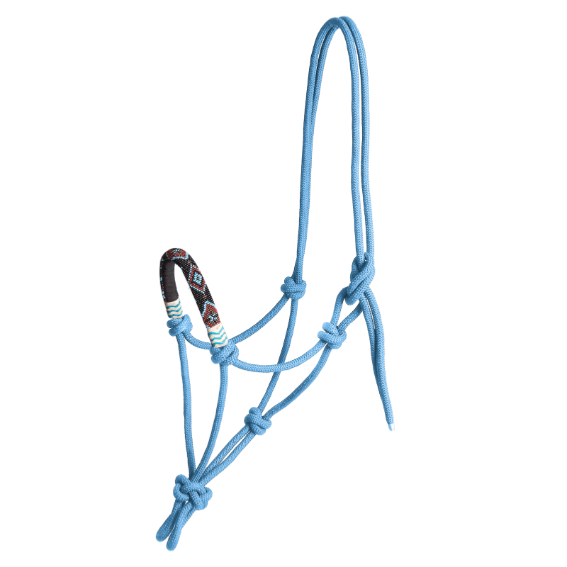 WALDHAUSEN - Licol à nœuds ÉTHOLOGIQUE avec chanfrein doublé PEARL COB NOIR