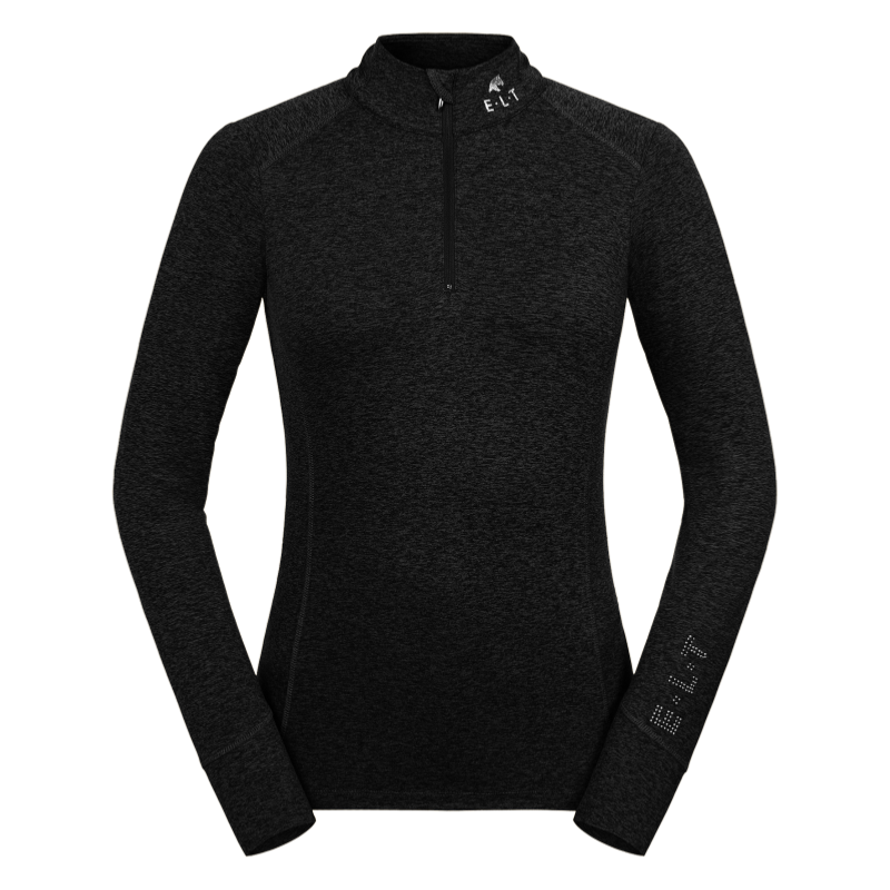 ELT - T Shirt Technique FEMME Col Zippé MILANO ML XXS FEMME NOIR