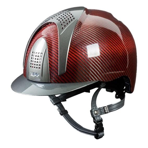 KEP ITALIA - Casque d'Equitation Coque Carbone E-LIGHT Shine 3 Inserts TAILLE 51 CM BLEU 3 éléments BLEU