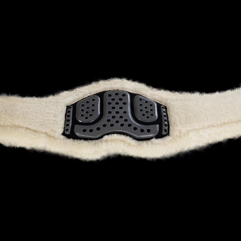 ACAVALLO - Sangle Anti Compression en Cuir Doublée Mouton ECOWOOL avec Gel 110 CM NOIR