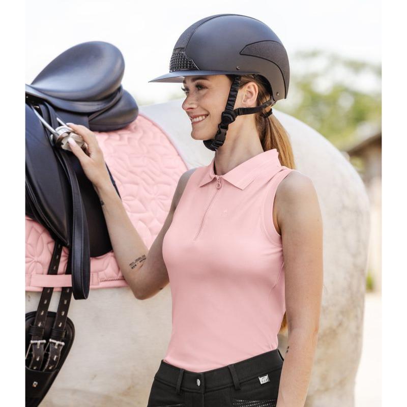 ELT - Polo respirant femme sans manches col zippé PARIS S FEMME MARINE