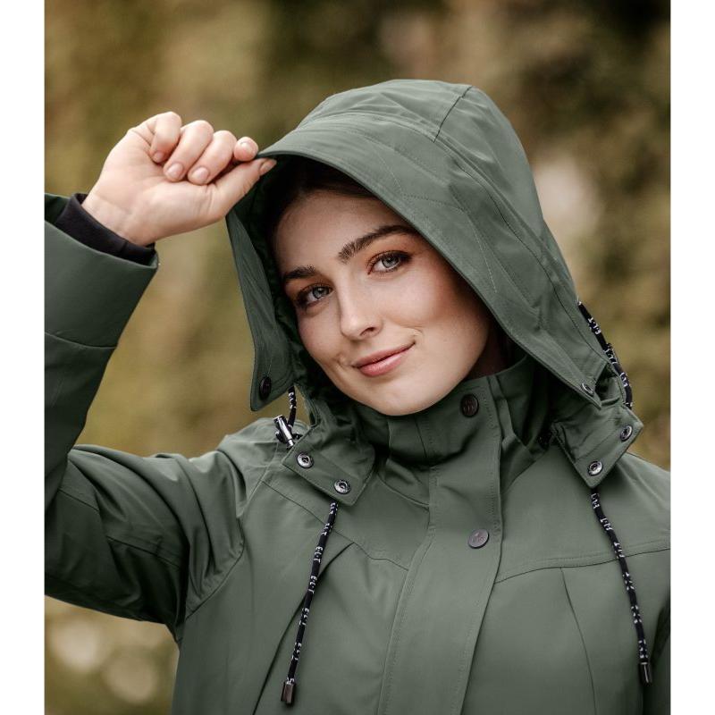 ELT - Parka Equitation FEMME Mi Longue HIVER ONTARIO XS FEMME OLIVE FONCE