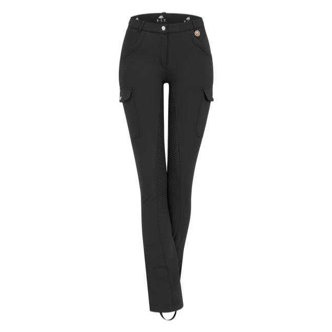ELT PARIS - Jodhpurs cavalière microfibres fond silicone MICRO CARGO 34 FR FEMME NOIR