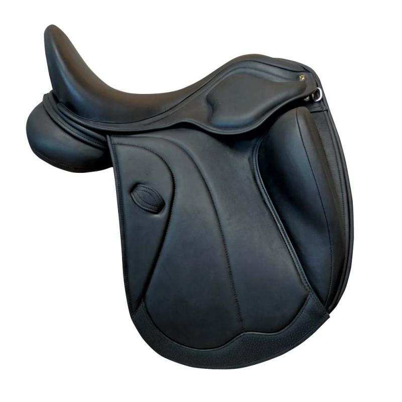 ZALDI  - Selle de Dressage Creuse en cuir avec taquet de genou XL CASTEL