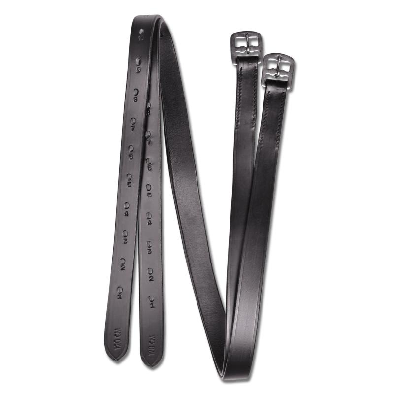 WALDHAUSEN - Étrivières en cuir largeur 25 MM STAR 130 CM NOIR