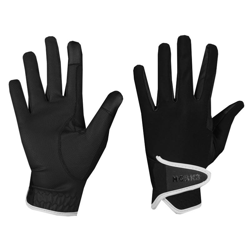 HORKA - Gants d'équitation fins et stretch avec mains grip ORIGINALS XS FEMME NOIR