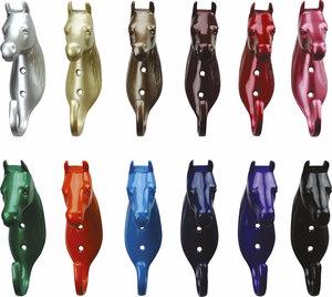 HIPPOTONIC - Patère Porte Bride Aluminium Forme Tête de Cheval NOIR