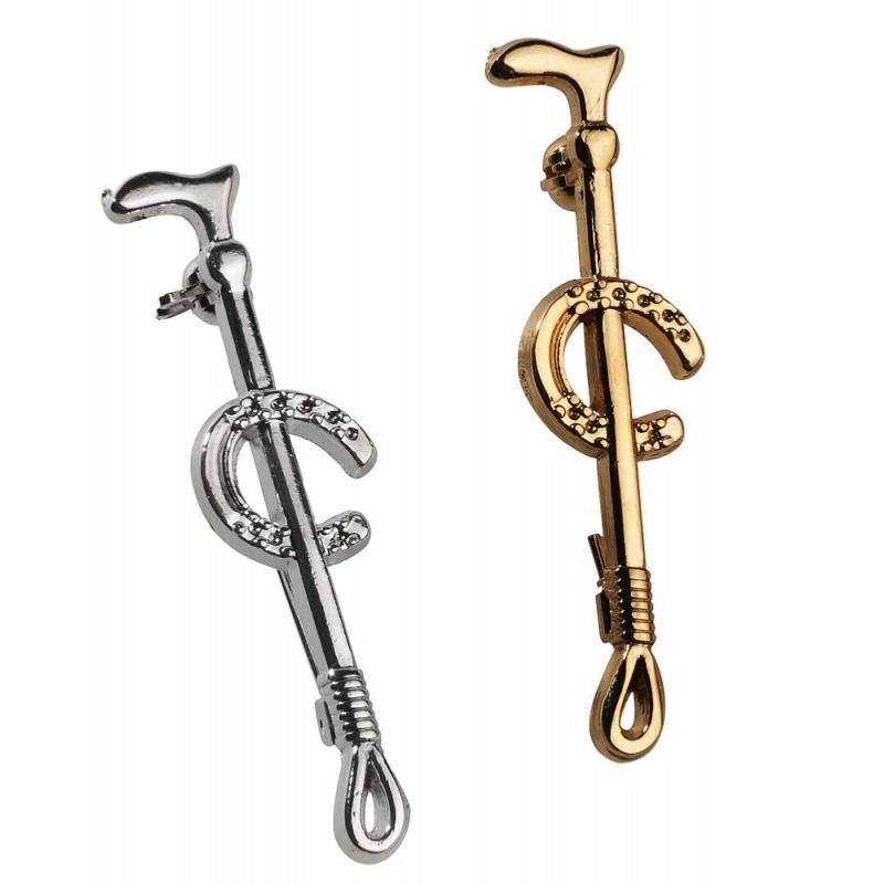 EQUITHÈME - Epingle à cravate et plastron forme cravache pour cavalier