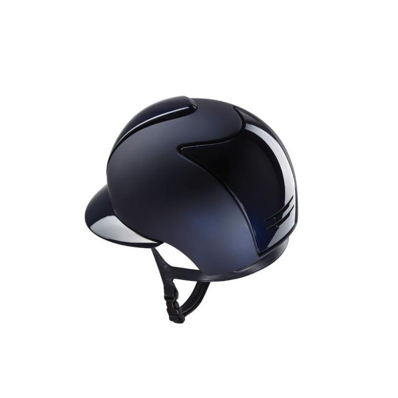 KEP ITALIA - Casque CROMO 2.0 Textile/Polish Visière polo Modulable Noir Tour de Grille Chromé TAILLE 51 CM