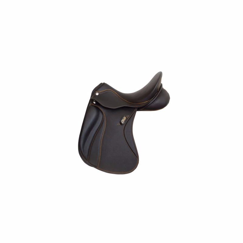 ZALDI  - Selle Dressage SANJORGE creuse ou semie creuse sur mesure 15.5 pouces NOIR