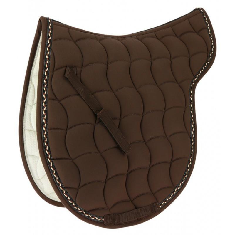 EQUITHEME - Tapis de Selle Type HUNTER Forme Découpée CHOCO