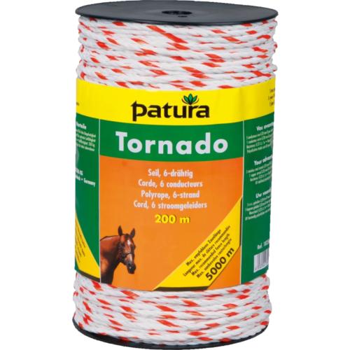 PATURA - Corde TORNADO pour clôture électrique, L200 m blanc-orange