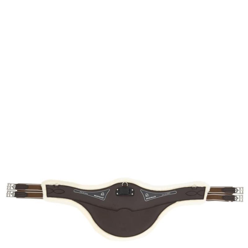 ACAVALLO - Sangle Bavette PVC avec Gel Anti Compression doublée Mouton Eco-wool 115 CM NOIR