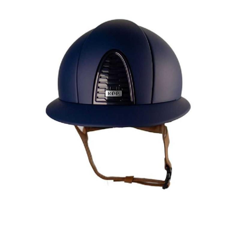 KEP ITALIA - Casque équitation Cromo Matt 2.0 Visière Polo jugulaire Camel TAILLE 51 CM NOIR