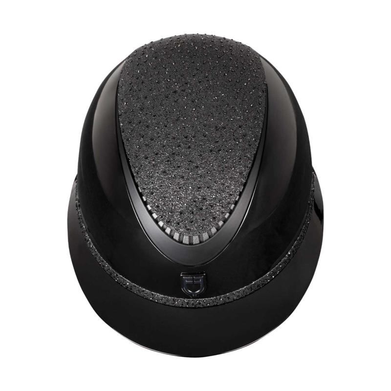 EQUESTRO - Casque d'Equitation strass à grande visière LUXE TAILLE S 52- 54 CM