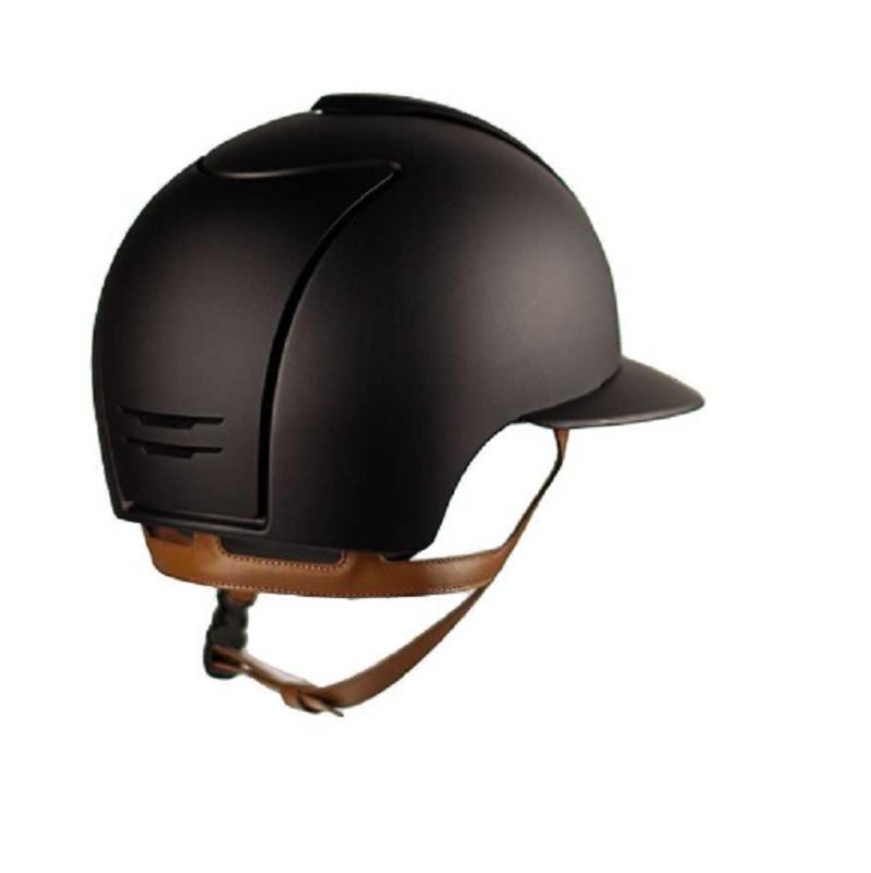 KEP ITALIA - Casque équitation Cromo Matt 2.0 Visière Polo jugulaire Camel TAILLE 51 CM NOIR