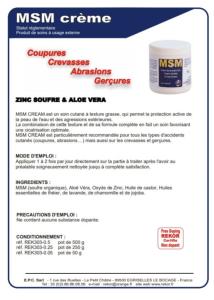 REKOR - MSM Crème Cicatrisante du Derme à l'Aloe Vera