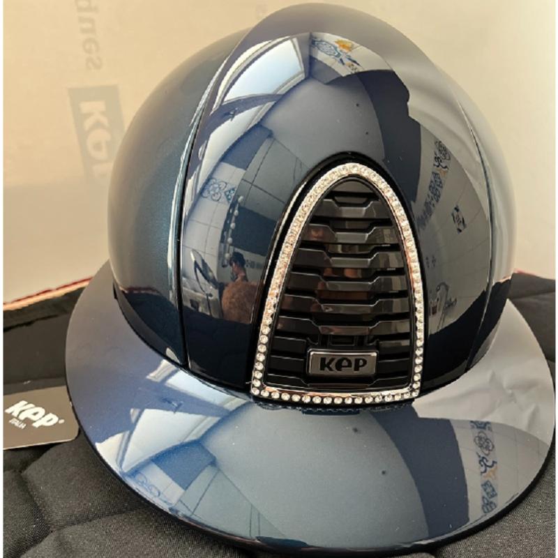 KEP ITALIA -  Casque équitation Cromo 2.0 Shine BOLOGNA Blue EDITION LIMITEE