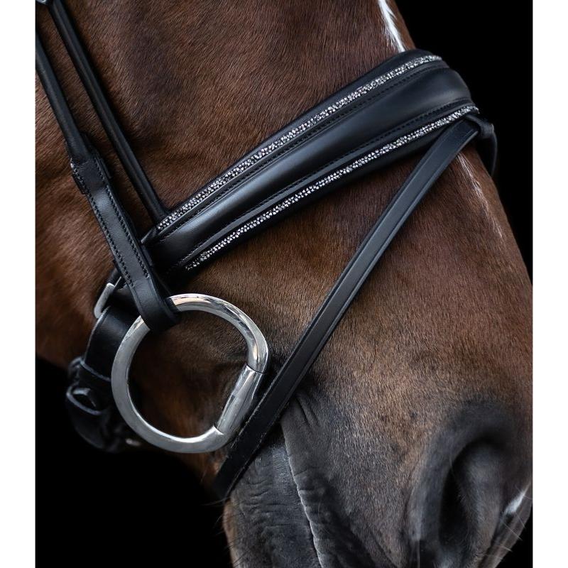 WALDHAUSEN - Bridon en cuir montants ronds avec cristaux GLAMOUR S LINE CHEVAL