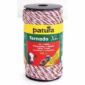 PATURA -  Fil électro-plast. TORNADO XL pour clôture électrique , Rouleau de 400 m, blanc-rouge