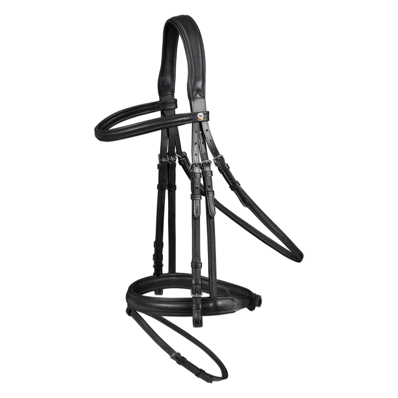 WALDHAUSEN - Bridon Cuir Supersoft Muserolle Combinée X LINE PONEY NOIR