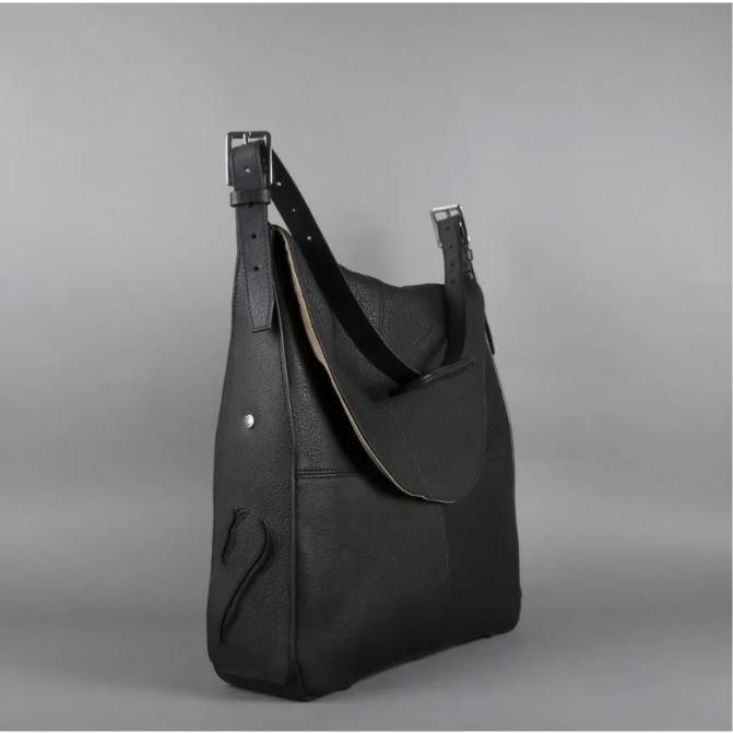 ANTARES - Sac Besace Porté Bandoulière en Cuir Grainé MILANO NOIR