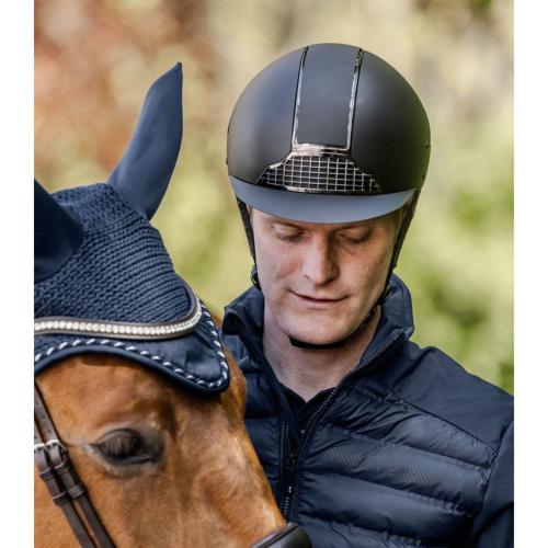 SWING - Casque d'Equitation mat grille CHROME H24
