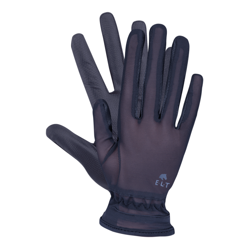 Gants d'Equitation Eté Main en Maille Filet SUNNY, ELT XS FEMME NOIR