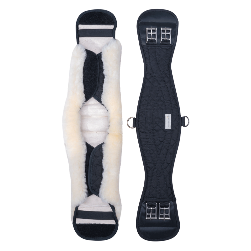 WALDHAUSEN - Sangle courte forme anatomique doublure mouton véritable 50 cm NOIR/MOUTON CLAIR
