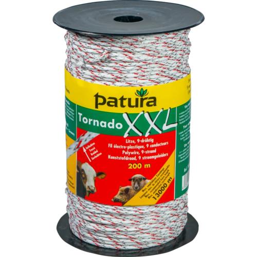 PATURA - Fil TORNADO XXL électro-plastique tressé pour clôture électrique, 200M
