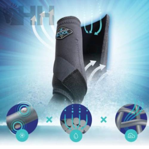 PRO CHOICE - Guêtres SMB 2XCOOL antérieurs et postérieurs refroidissantes ,le set de 4 NOIR S PONEY