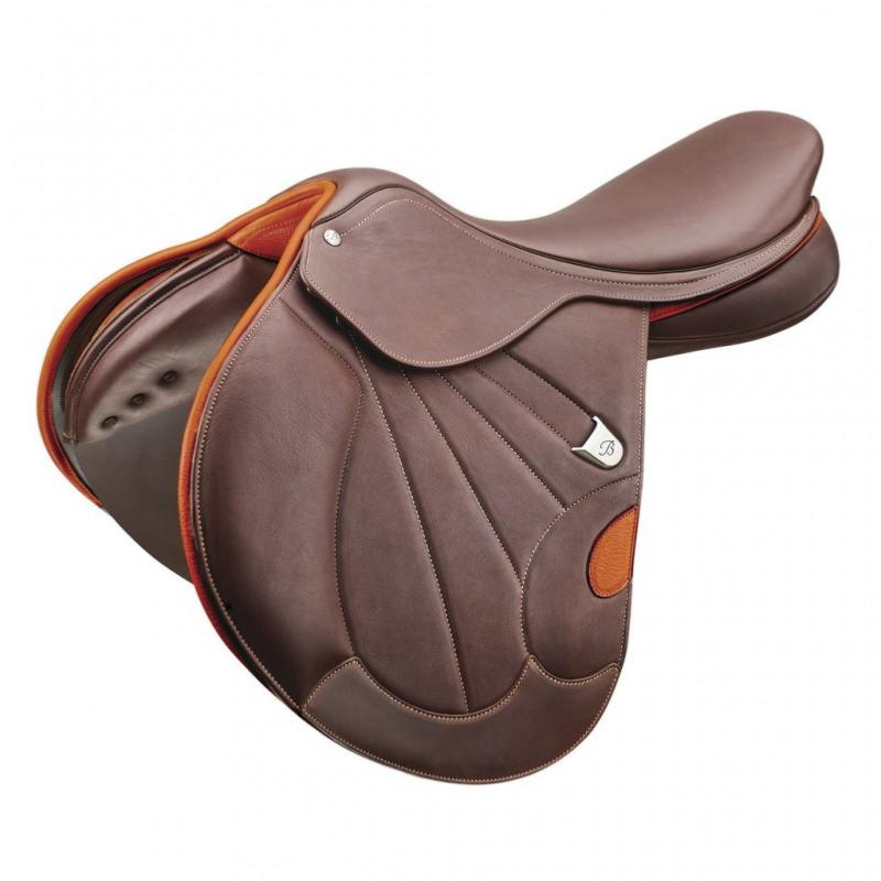 BATES  - Selle Obstacle Close Contact en Cuir VICTRIX Cair ® Arcade Modulable HAVANE 17 pouces